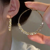 Zircon Stone Hoop Earrings