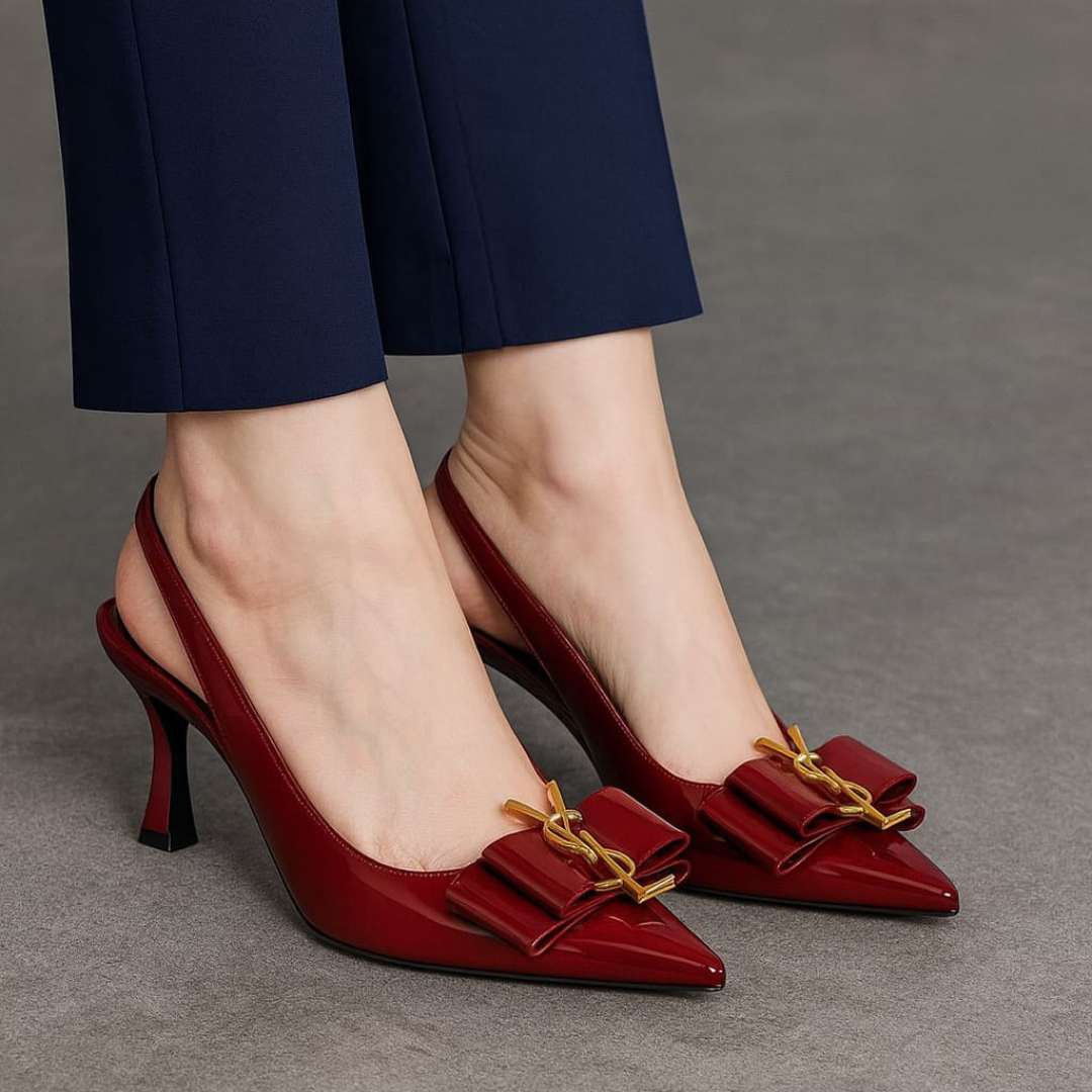 Burgundy Kitten Heel
