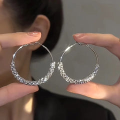 Zircon Stone Hoop Earrings