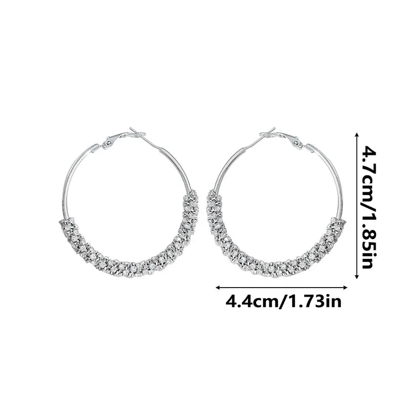 Zircon Stone Hoop Earrings