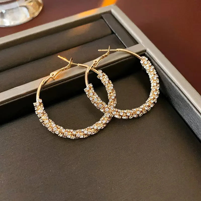 Zircon Stone Hoop Earrings